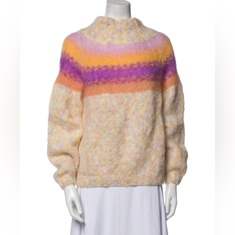 Rose Carmine Doudou Kid Mohair Open Front Sweater - Neutrals Knitwear - Picture 17 of 17
